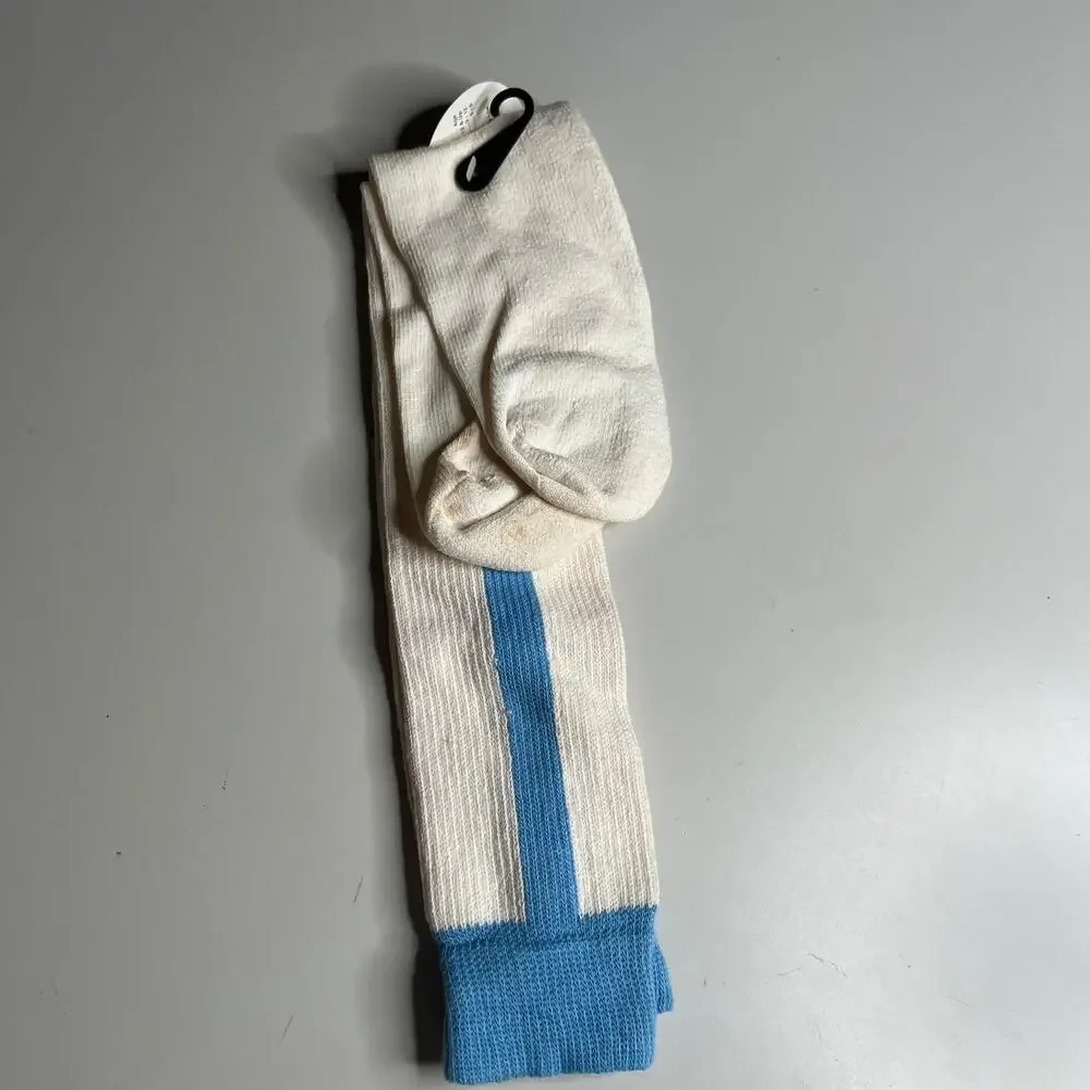Vintage All-Star Knitwear Stirrup Baseball Socks 9-11 White Blue Stripe‎ USA NWT